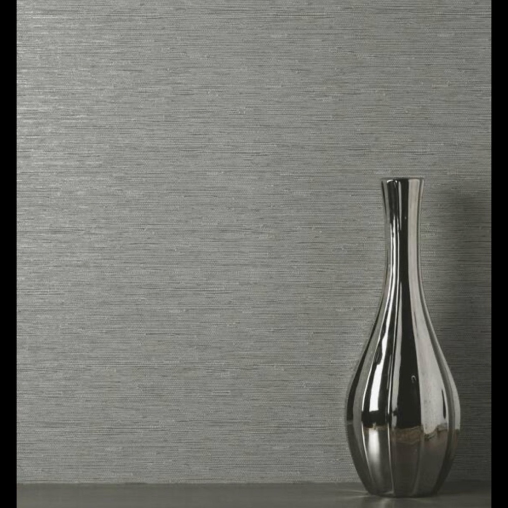 🩶Fine Decor Gray Grasscloth Vinyl Textured Wallpaper-3PK🩶